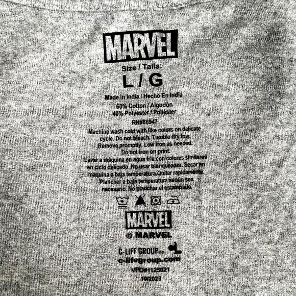 Marvel Avengers Gray Graphic T-Shirt L/G Crew Neck Short Sleeve Youth Unisex - Picture 2 of 8